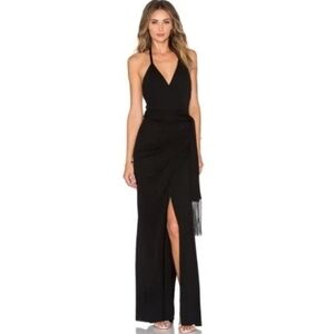 l'agence kadi silk wrap dress L'AGENCE Kadi Silk Wrap Dress In Black